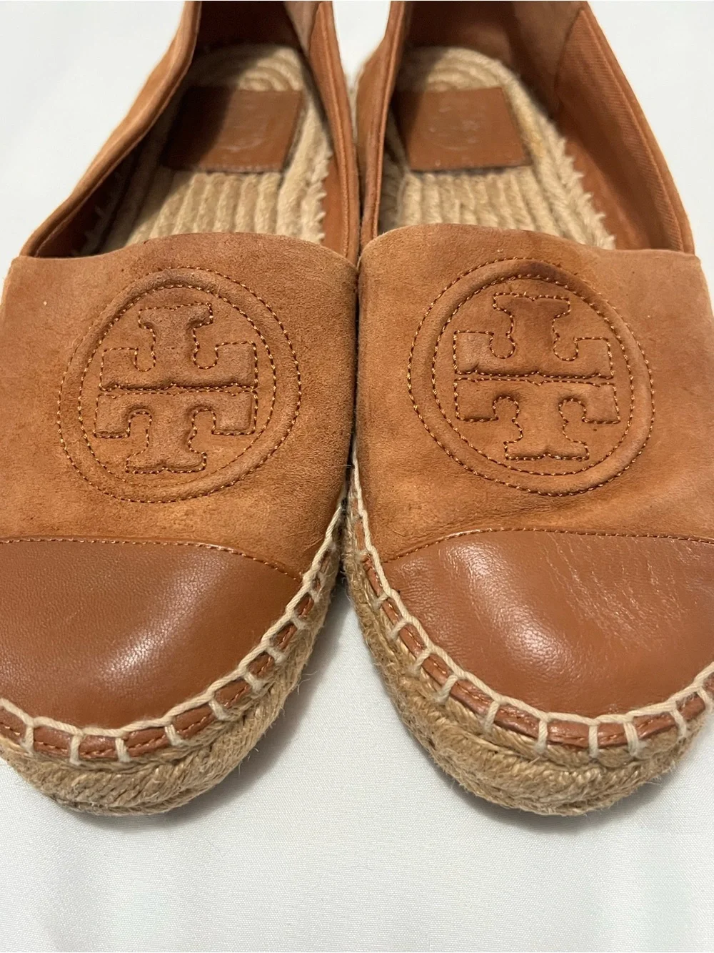 Tory Burch Tan Leather Espadrilles